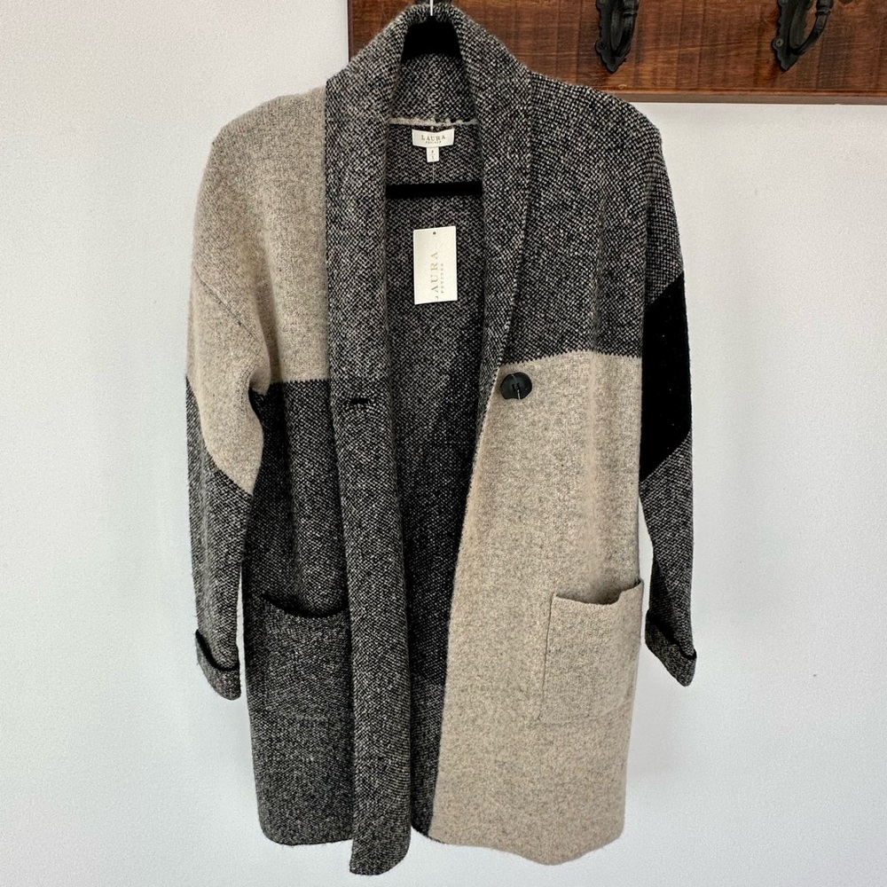LAURA Oversized Colour Block Cardigan